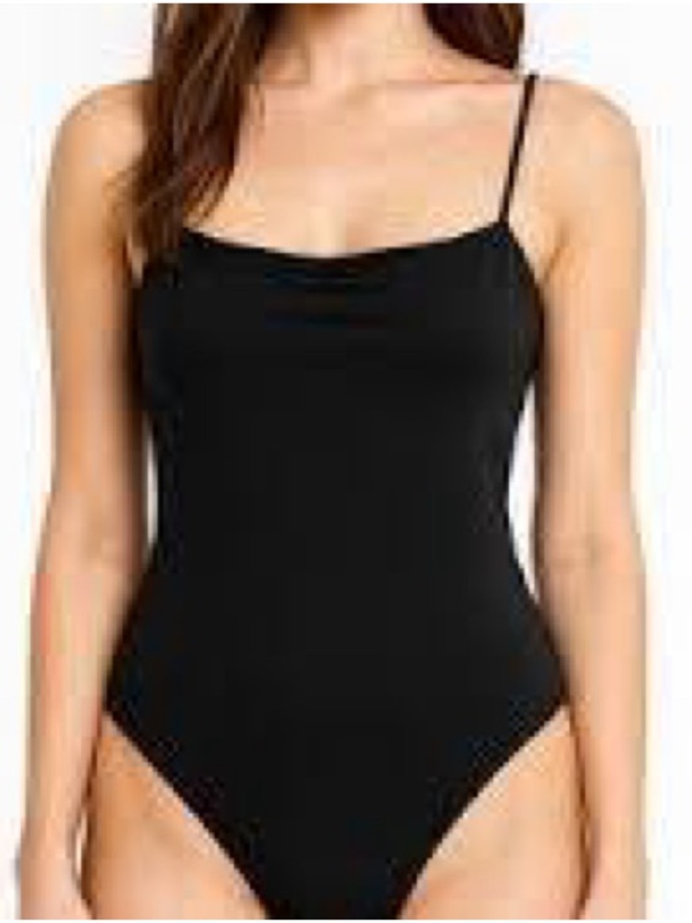 GREY LAB Black Spaghetti-Strap Bodysuit